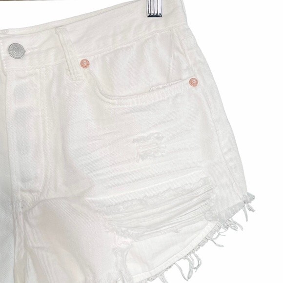 NWT Free People Loving Good Vibrations White Distressed Jean Shorts Size 27 NEW - Picture 5 of 16